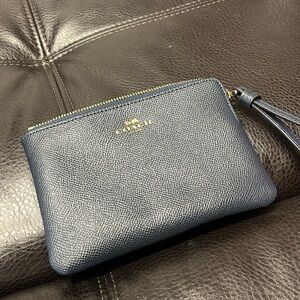 Navy blue coach wristlet